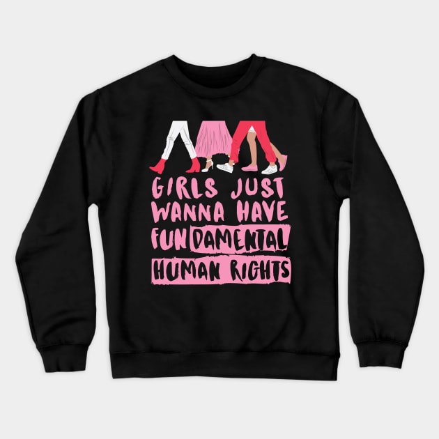 Girls Fundamental Rights Word Art Crewneck Sweatshirt by She Gets Creative